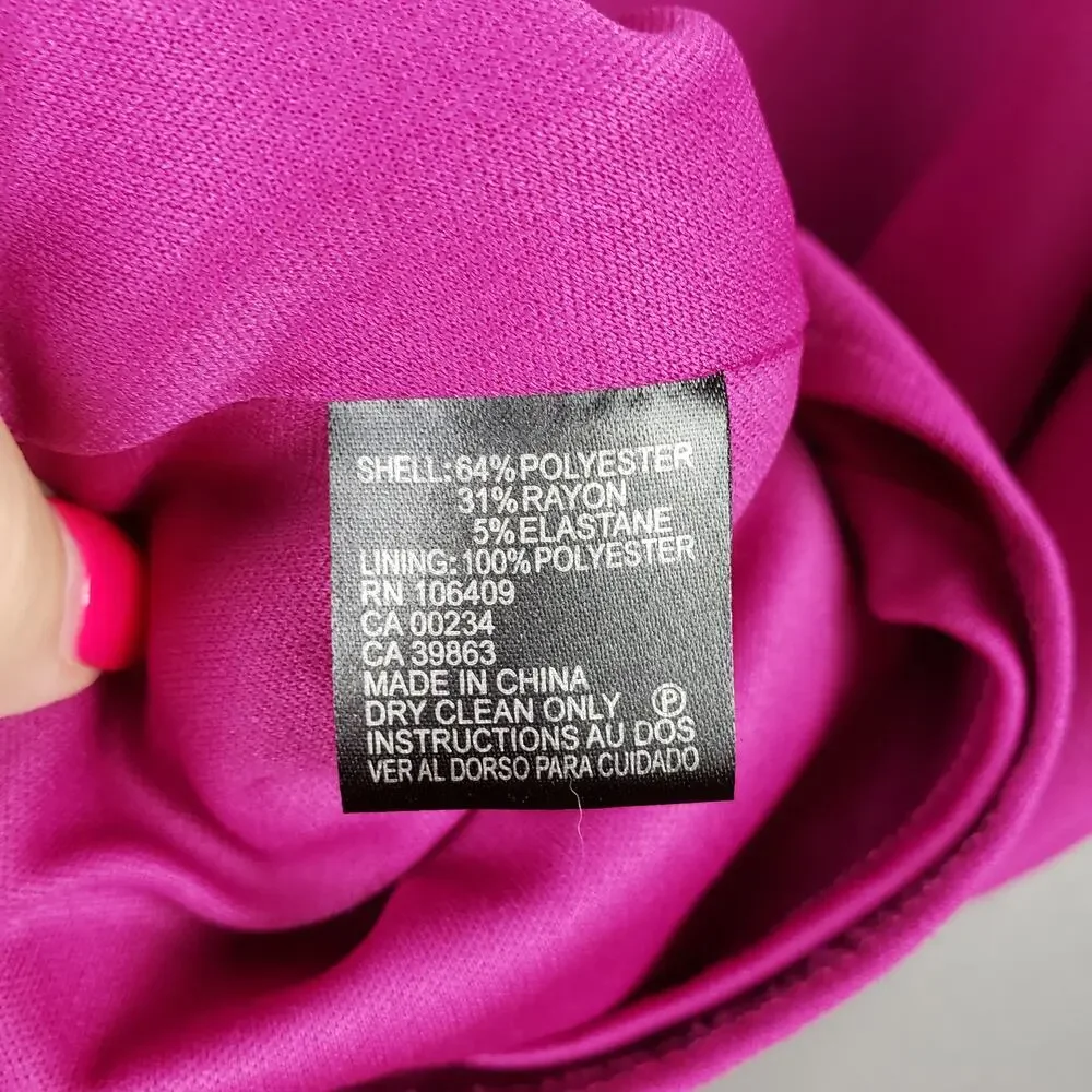 Tahari Women's Plus Size‎ 16W Sleeveless Shift Dress Magenta Pink Cocktail Party